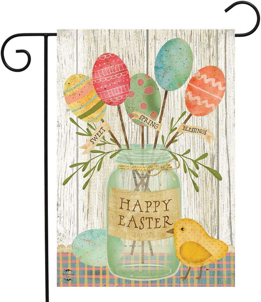 Spring Egg Bouquet Easter Garden Flag - 12.5" X 18" - Garden Flag Easter - Mini Easter Flag - Spring Garden Flag for Easter - Easter Yard Flag - Easter Flags for Garden