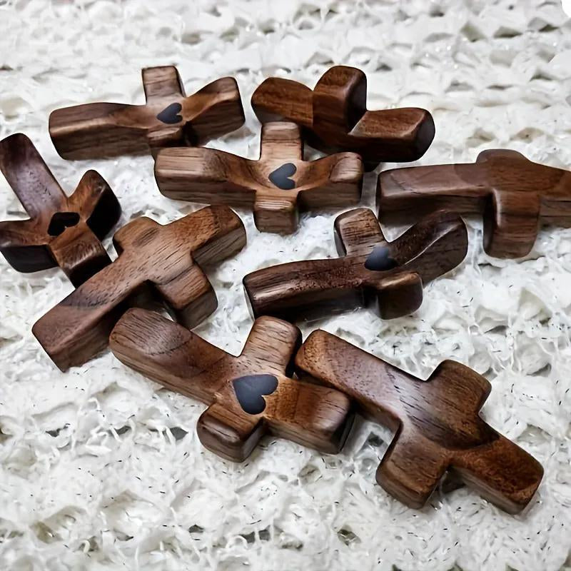 3Pcs Wooden Cross Decorations,Stress Relief Multi- Functional Spiritual Symbols for Home and Office, Great Gift Idea -Religious, Ornaments