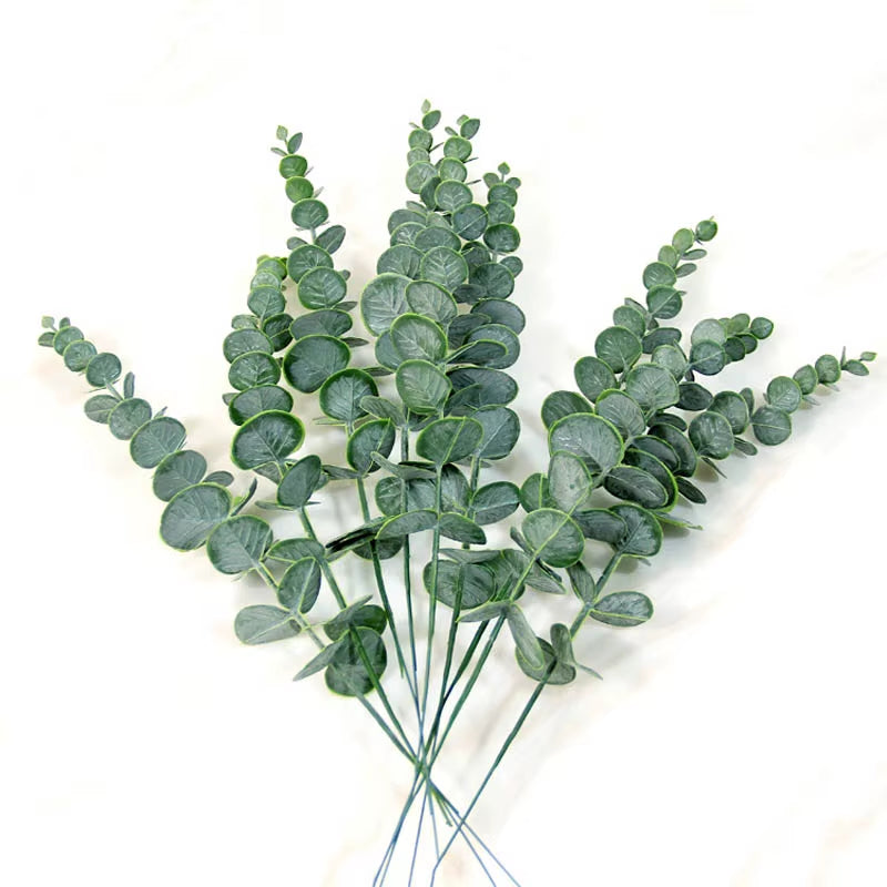 1PCS Eucalyptus Artificial Flowers Real Touch Artificial Bouquet Artificial Flowers, Wedding Decoration Flowers, Home Garen Deco