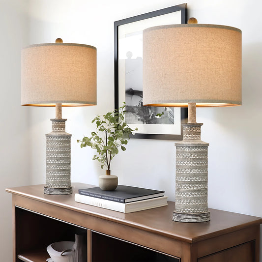 Farmhouse Table Lamps Set of 2